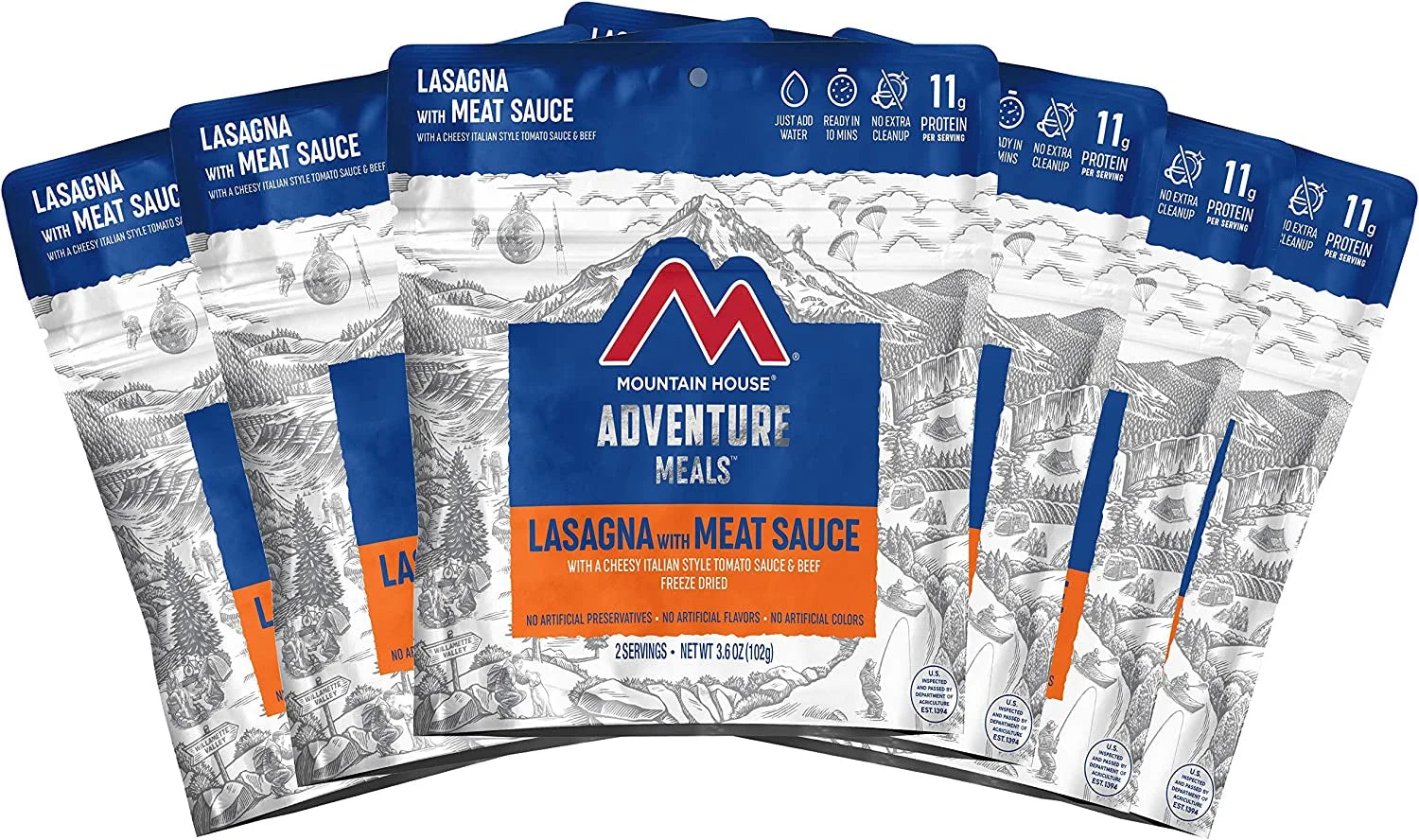 Lasagna with Meat Sauce | Freeze Dried Backpacking & Camping Food | Survival & Emergency Food- 6 Pouches