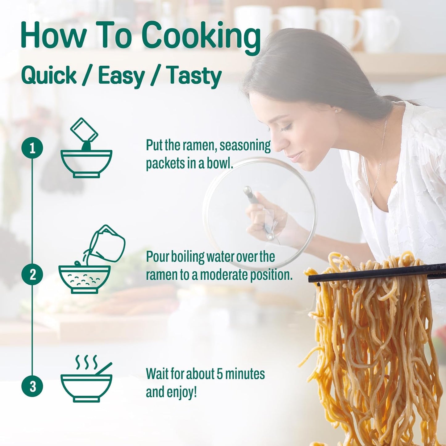 Protein (32G) Ramen Variety Pack - Chicken, Spicy “Beef, Kimchi, Curry”, 8 Packs Instant High Protein Ramen Noodles Soup, Plant-Based, Non-Fried, Vegan, Low Fat, Egg & Dairy Free Healthy Meal