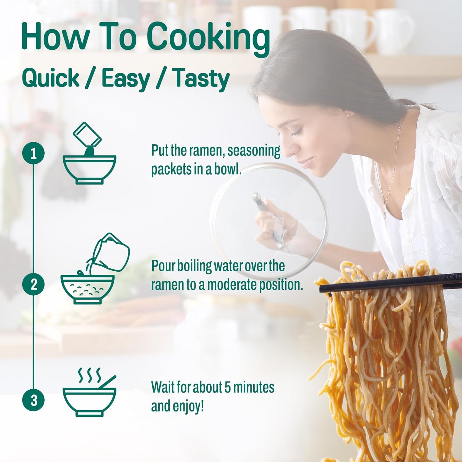 Protein (32G) Ramen Variety Pack - Chicken, Spicy “Beef, Kimchi, Curry”, 8 Packs Instant High Protein Ramen Noodles Soup, Plant-Based, Non-Fried, Vegan, Low Fat, Egg & Dairy Free Healthy Meal