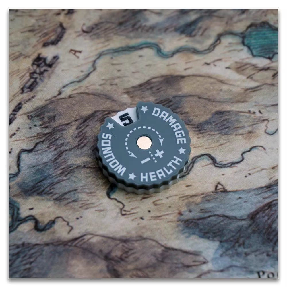 Game Health Tracker, 25Mm Wounds Counter for Tabletop War Games 0-9