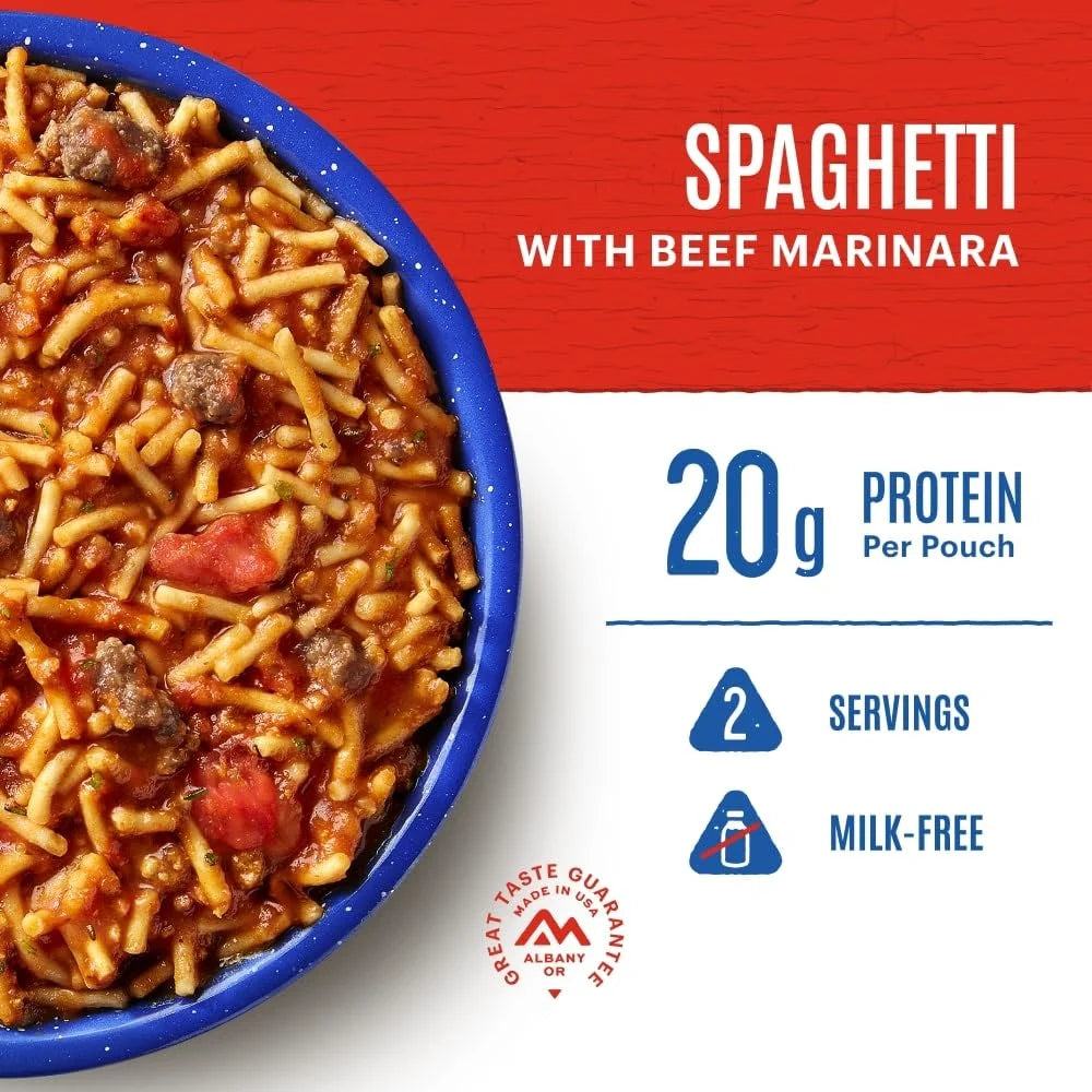 Spaghetti with Beef Marinara Freeze Dried Backpacking & Camping Food | 6 Pack