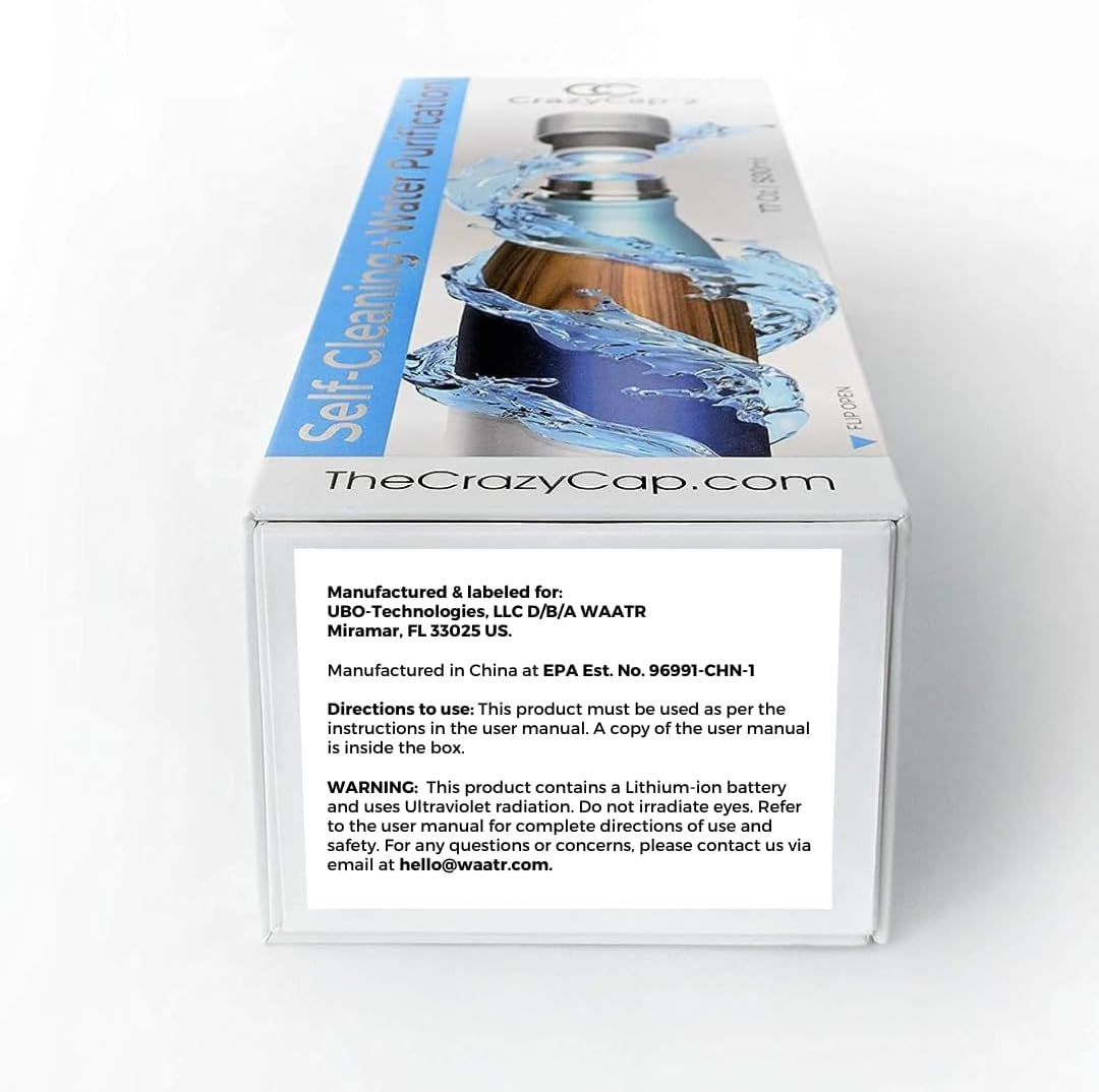 - Award-Winning Self-Cleaning Insulated Bottle with NSF Certified UV Water Treatment System