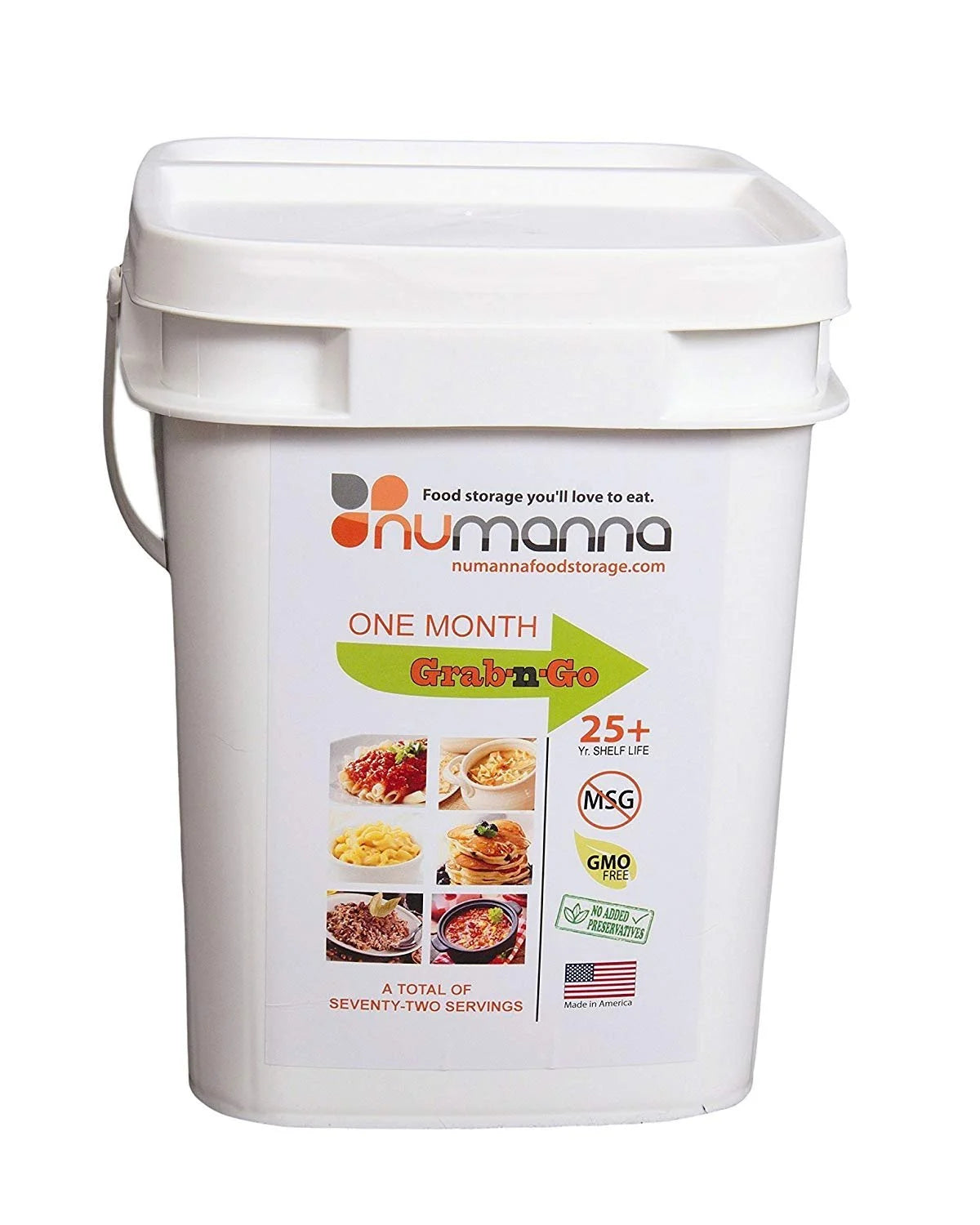 Grab-N-Go Bucket – 80 Servings of Freeze-Dried Meals | 25+ Year Shelf Life | Ready-To-Eat Emergency Survival Food Kit | Non-Perishable Breakfast & Dinner | Made in USA