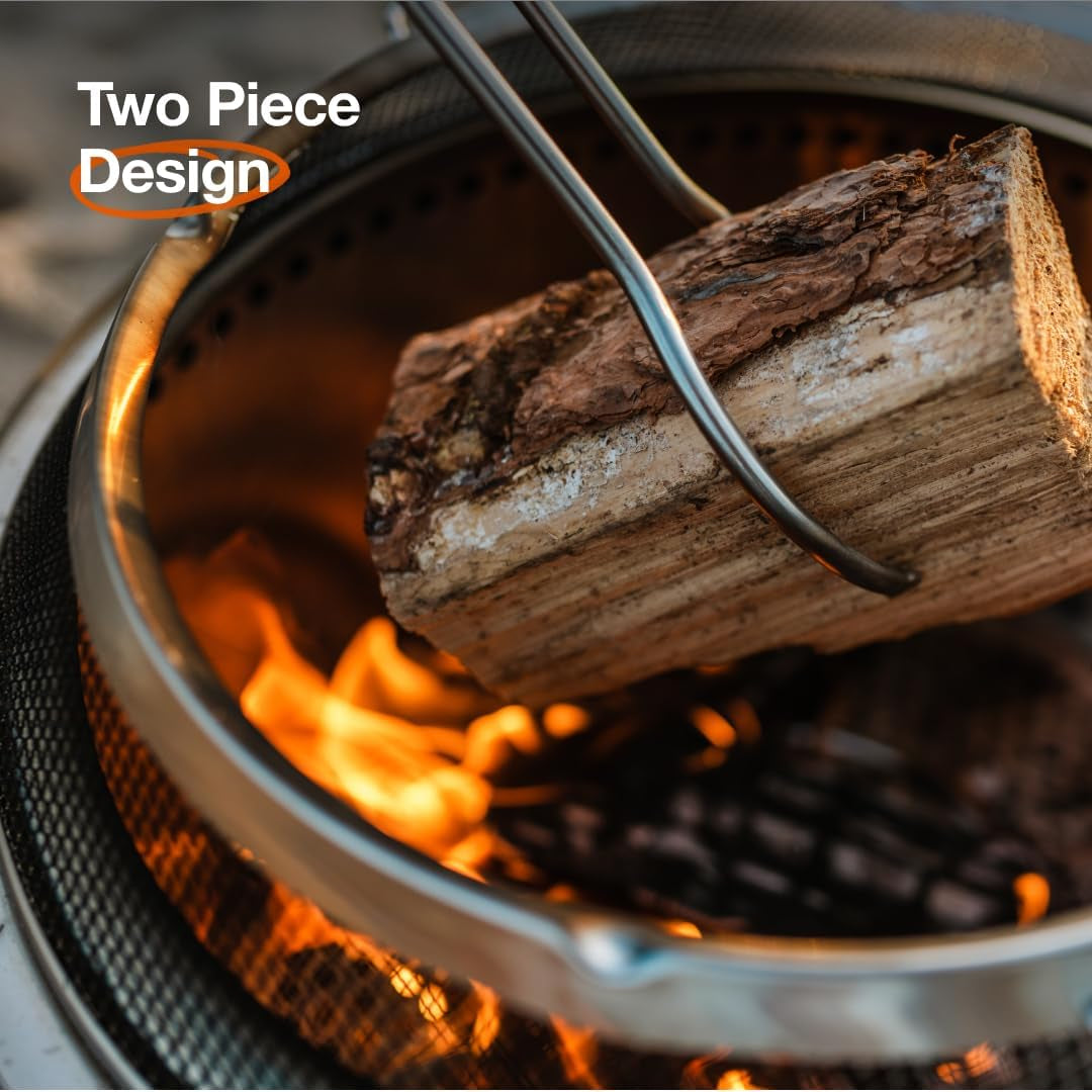 Bonfire Shield - Durable Stainless Steel Spark Protector Mesh Screen for Fire Pits, Keeps Pops and Hot Embers Contained for Safe Outdoor Fires, Includes Shield Removal Tools