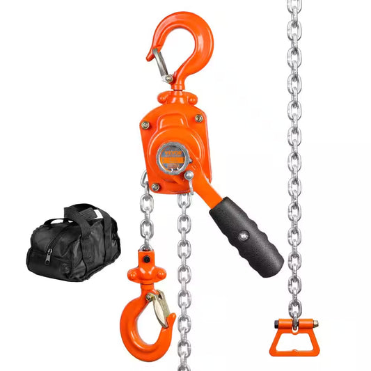 1/2 Ton Manual Lever Chain Hoist 5 Ft. Long Chain Hoist with 360° Rotation Hook and Double-Pawl Brake