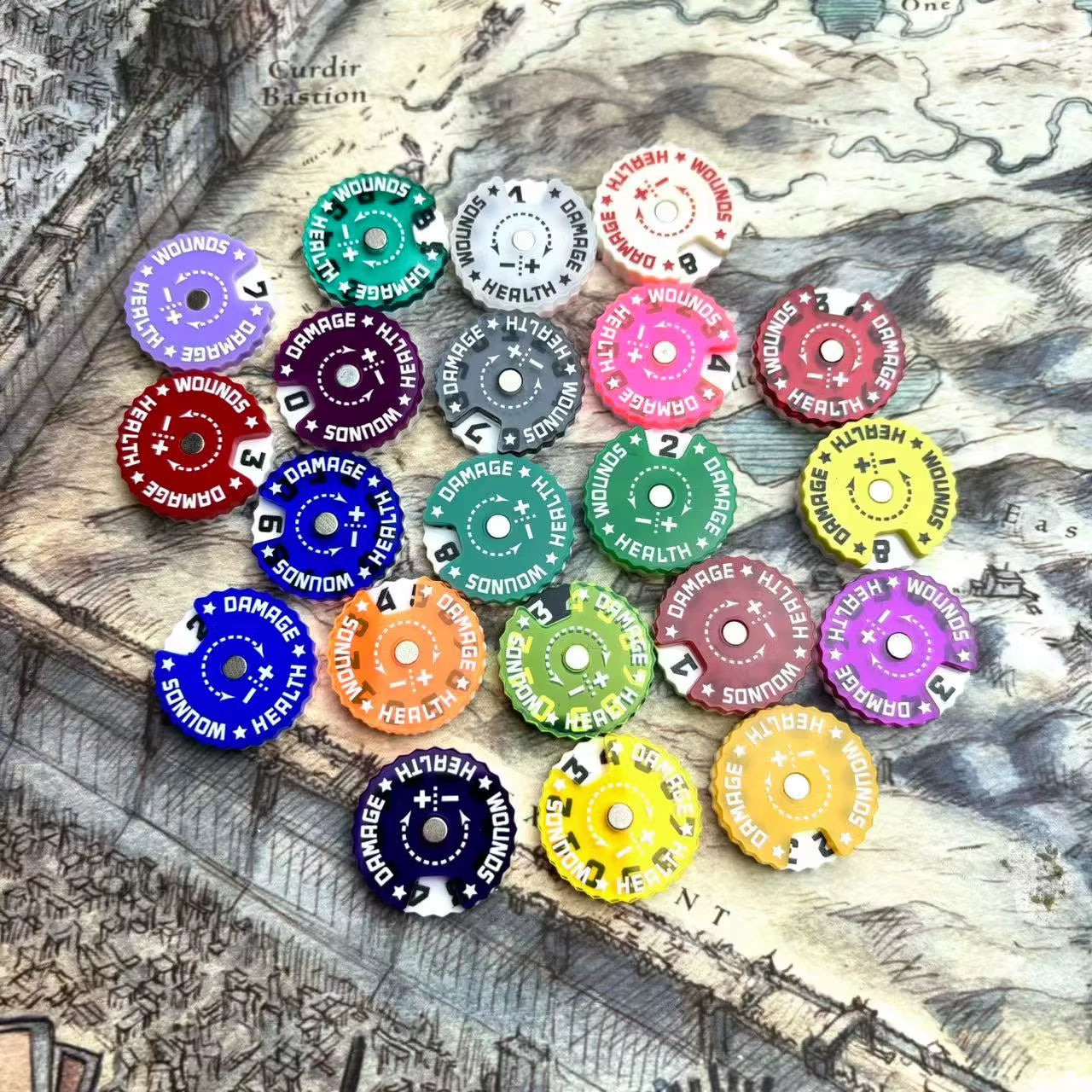 Game Health Tracker, 25Mm Wounds Counter for Tabletop War Games 0-9