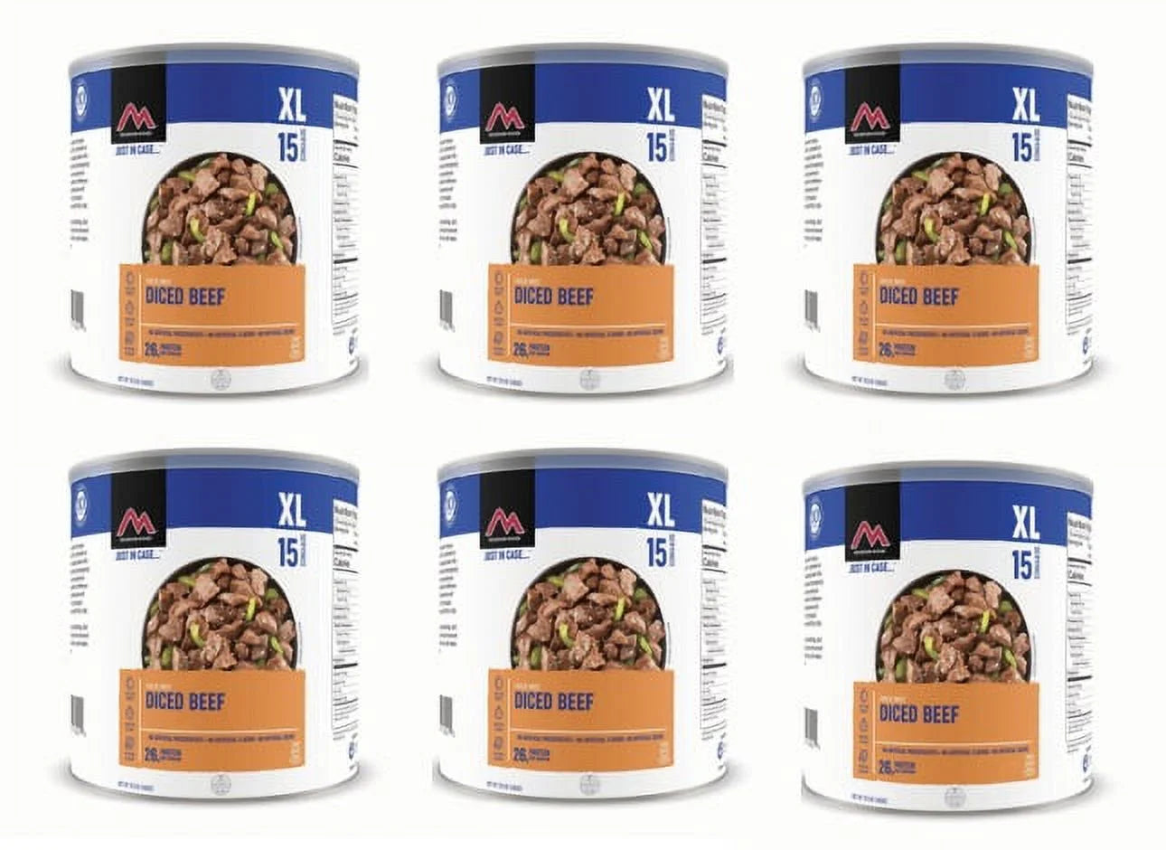 (6 Cans Pack)  Freeze Dried Diced Beef #10 Can Emergency Long Shelf Life Survival Food for Camping, Hiking and Backpacking