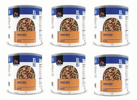 (6 Cans Pack)  Freeze Dried Diced Beef #10 Can Emergency Long Shelf Life Survival Food for Camping, Hiking and Backpacking