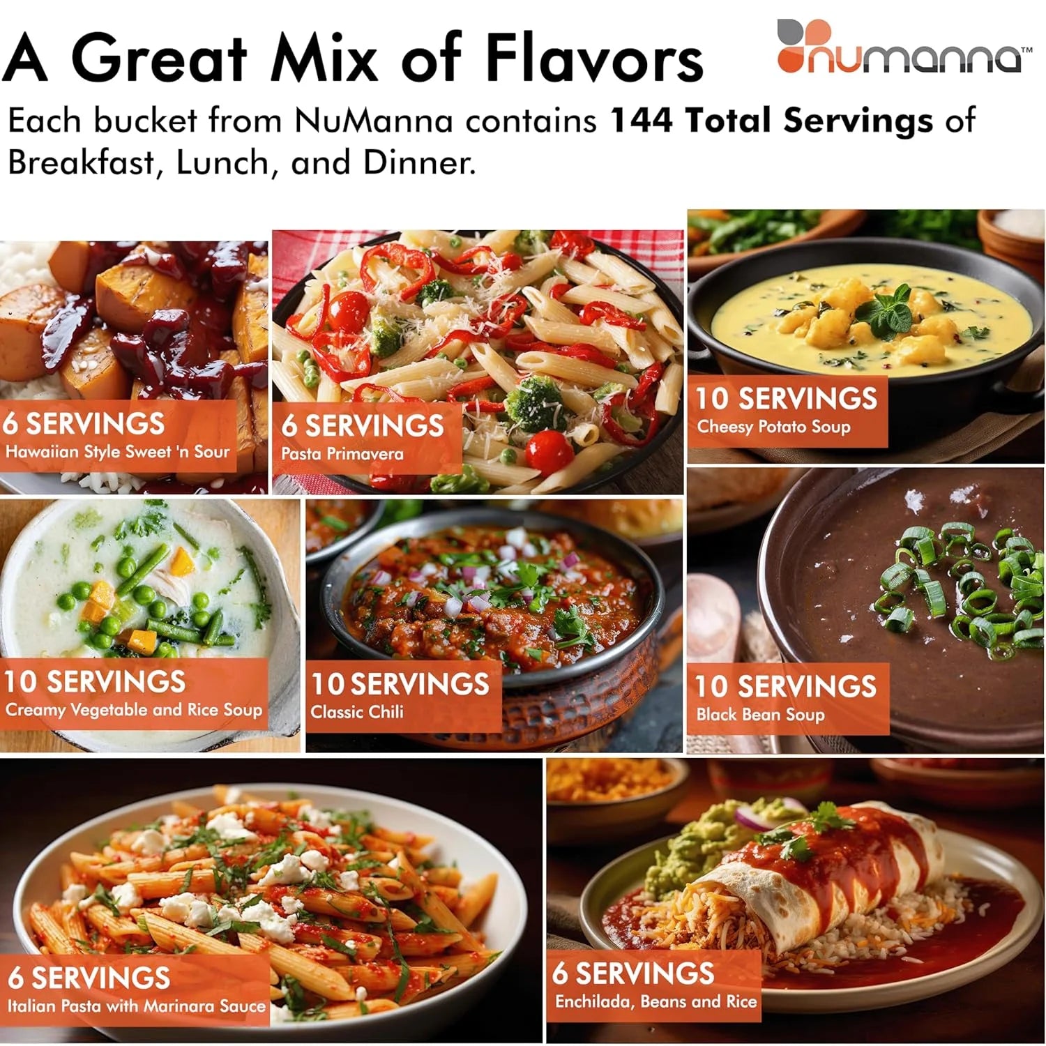 INT-NMFP 144 Meals, Emergency Survival Food Storage Kit, Separate Rations, in a Bucket, 25 plus Year Shelf Life, Gmo-Free