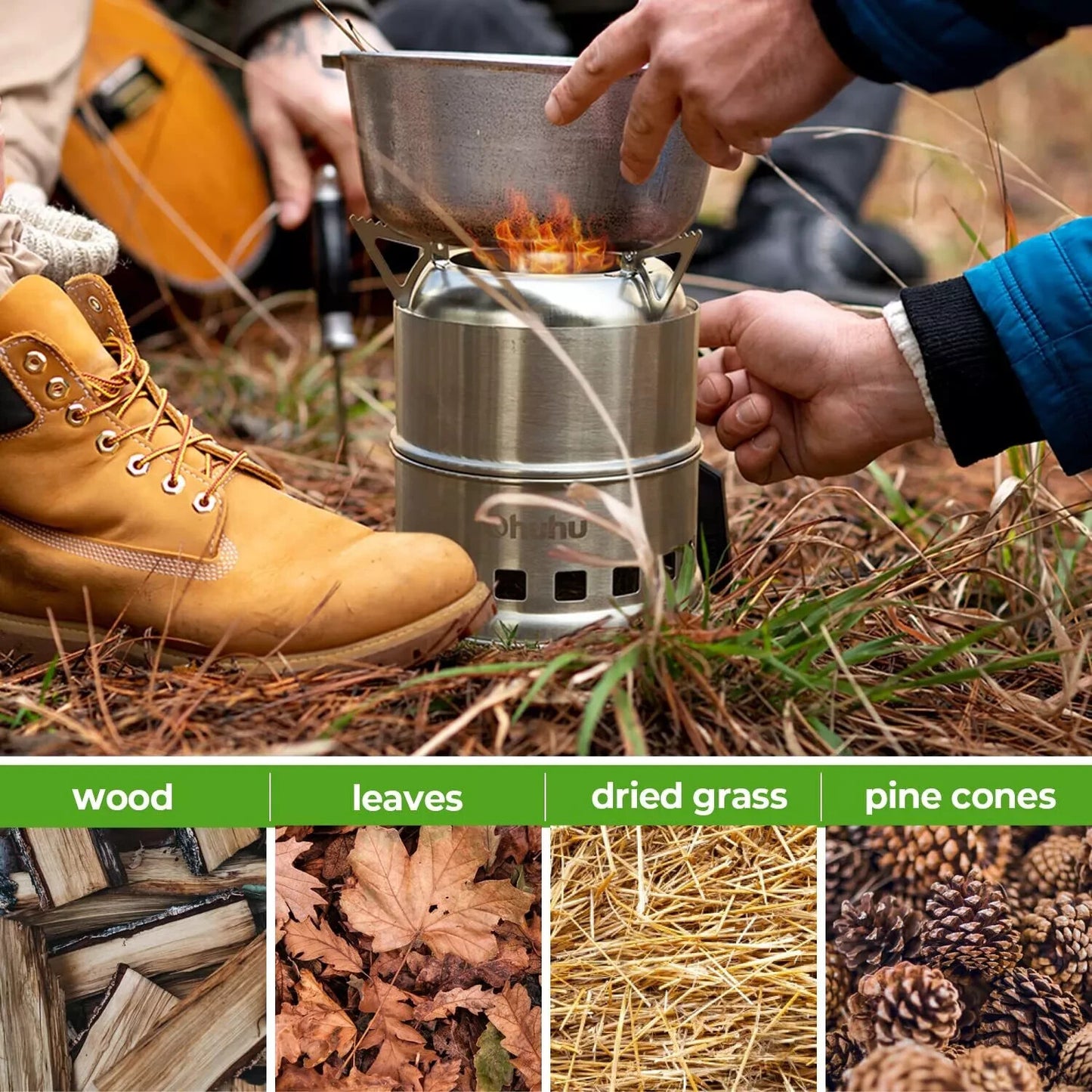 Camping Stove Wood: Ohuhu Mini Camping Stove Solo Stoves Stainless Steel