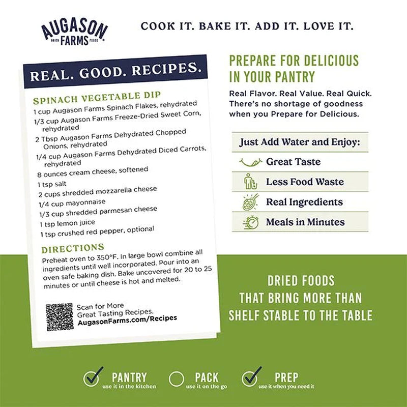 Dehydrated Spinach Flakes 8 Oz No.10 Can