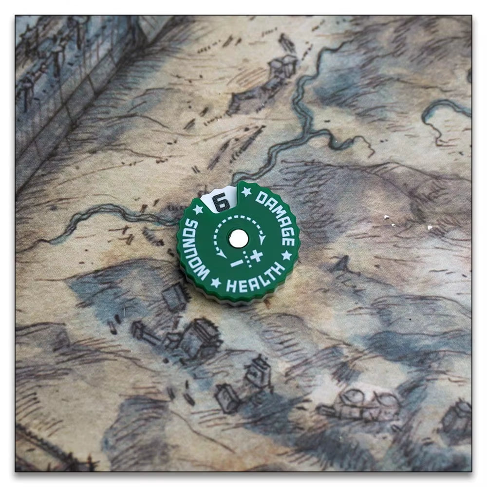 Game Health Tracker, 25Mm Wounds Counter for Tabletop War Games 0-9