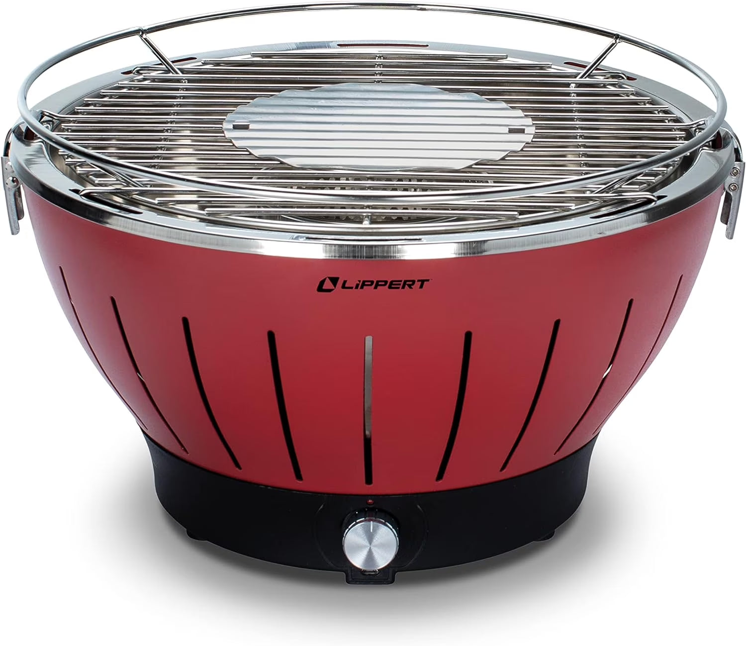 Odyssey Portable Grill - Compact and Versatile Charcoal Grill for Camping, Tailgating, and Outdoor Cooking - Lightweight and Durable Design with Large Cooking Surface - Red