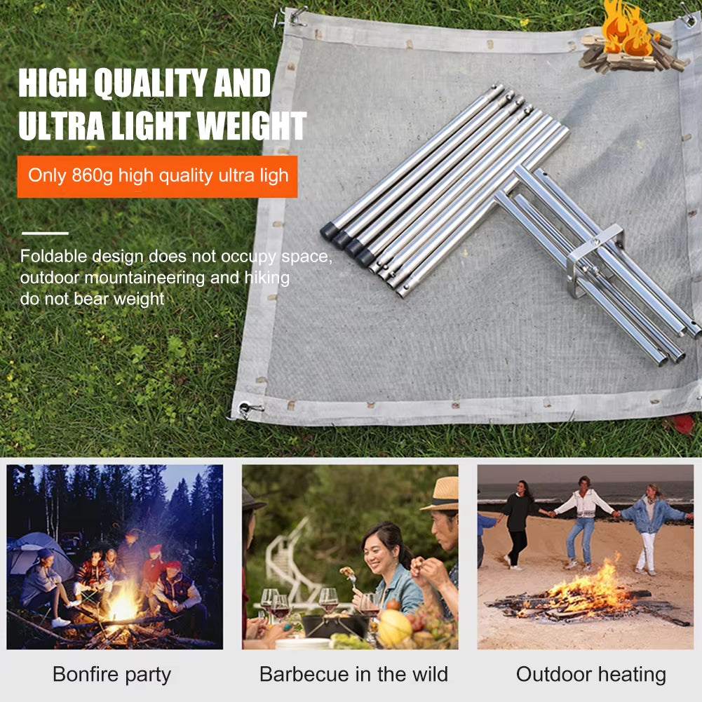 Disassemble Garden Backyard Heating Mesh Stainless Steel Outdoor Camping Campfire Fire Rack Foldable Mesh Fire Pit BBQ Tools Hot