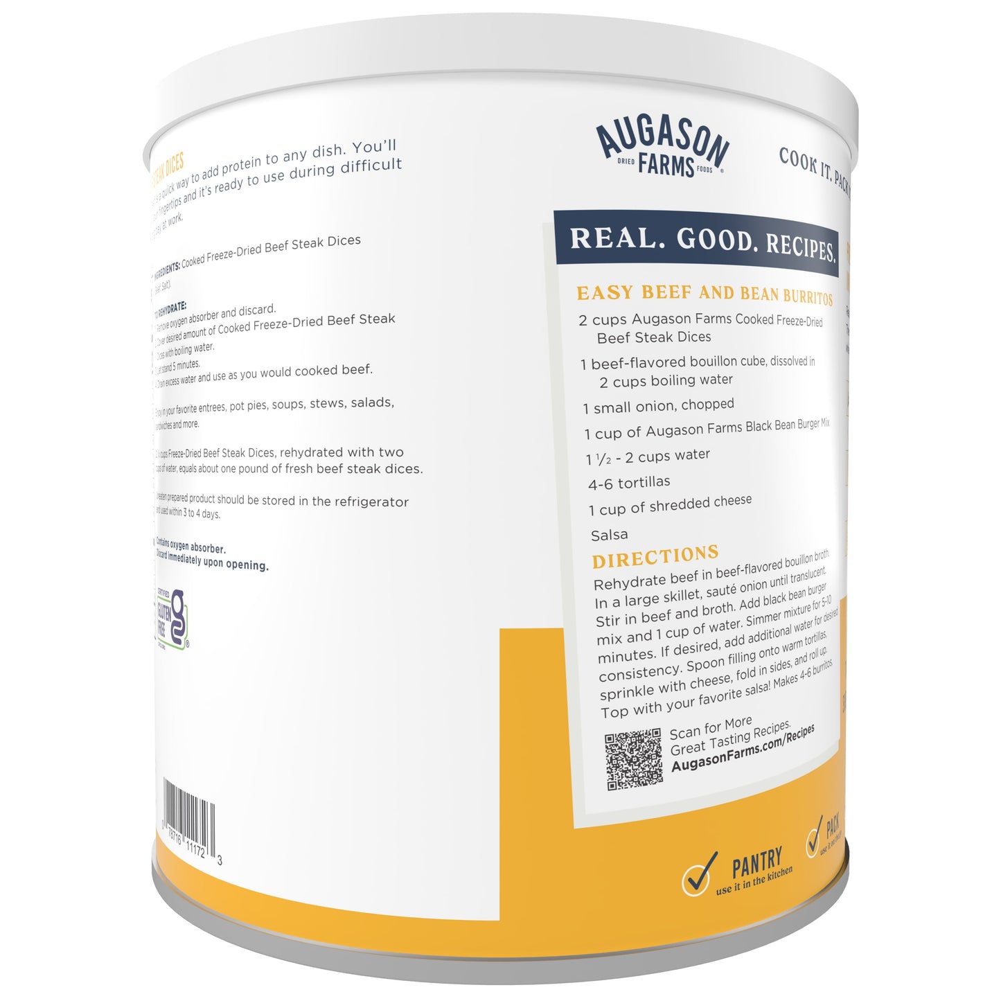 Freeze-Dried Beef Chunks No. 10 Can, 16 Oz