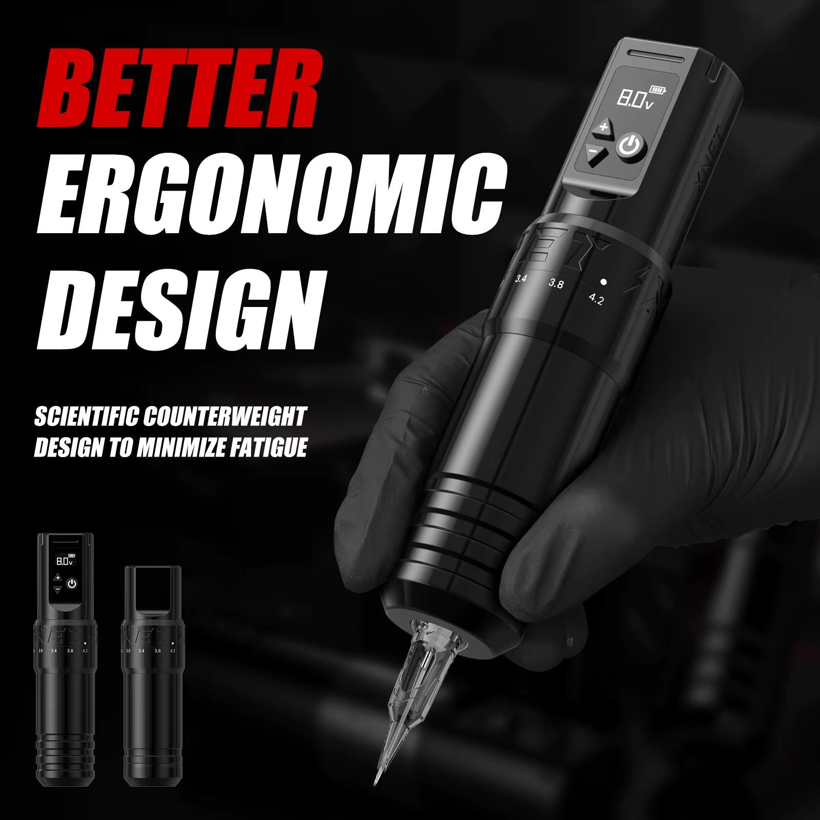 T1 Wireless Tattoo Machine Pen 7 Adjustable Stroke Custom Motor LCD Screen Battery Makeup Microplasty Pen for Tattoo Art