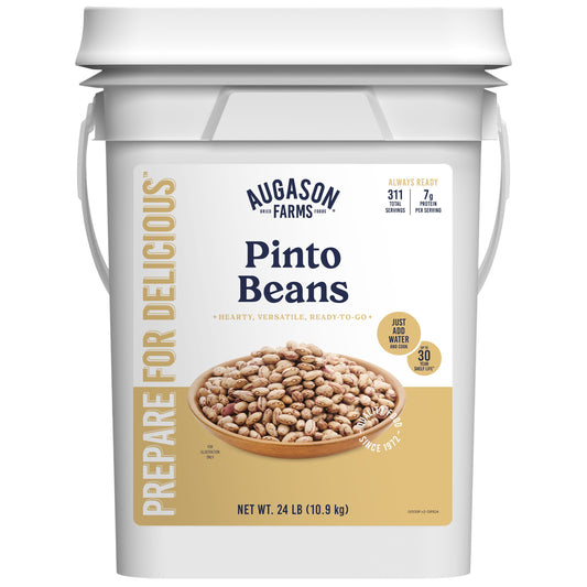 Pinto Beans, Emergency Food, 24 Lb Tub