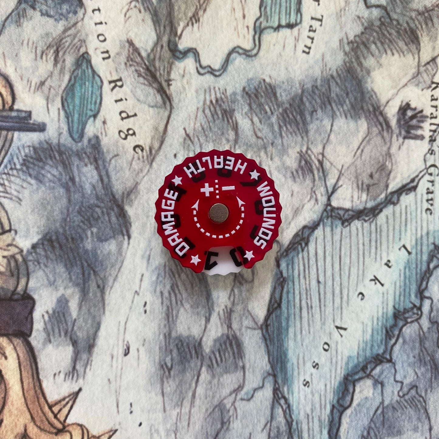 Game Health Tracker, 25Mm Wounds Counter for Tabletop War Games 0-9