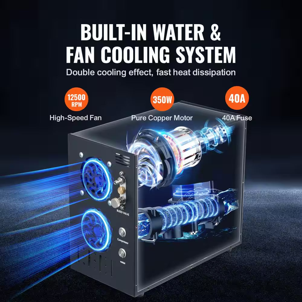 0.26 Gal. Portable Gas PCP Air Compressor 4500 PSI/30 Mpa Auto-Stop with Built-In Water Fan Cooling for Air Rifle Airgun