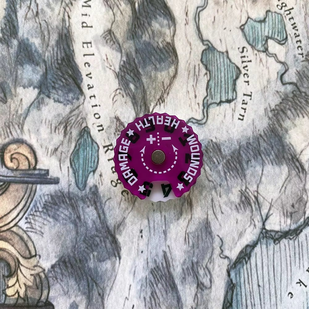 Game Health Tracker, 25Mm Wounds Counter for Tabletop War Games 0-9