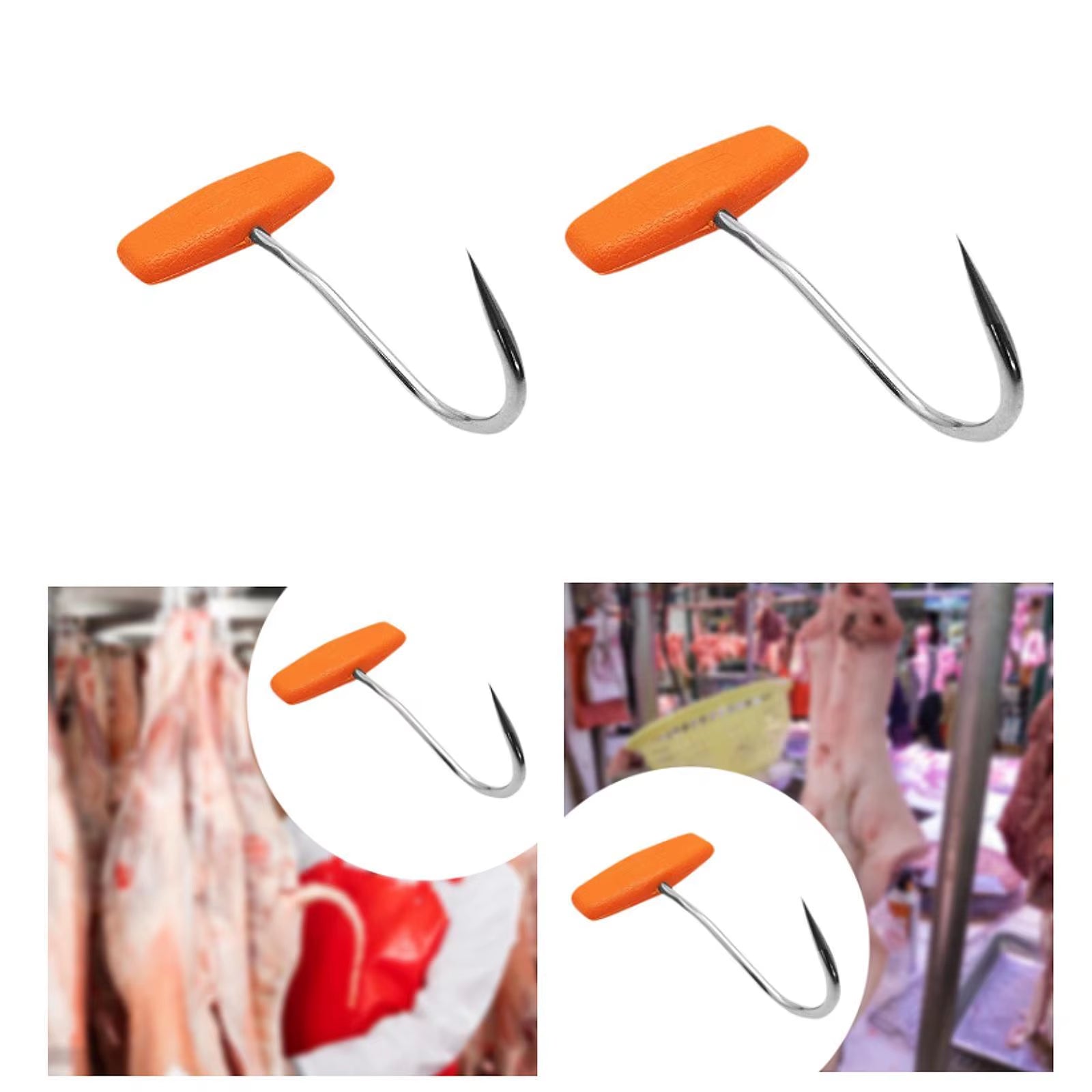 Butcher Meat Hook BBQ Steak Grill Hook for Meat Preps Meat Processer Grocery