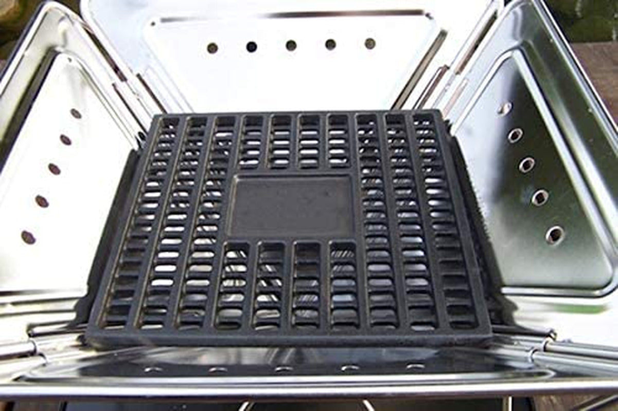 CAMPINGMOON Cast Iron Coal Bed Charcoal Fire Grate 6.89X6.89-Inch T-175