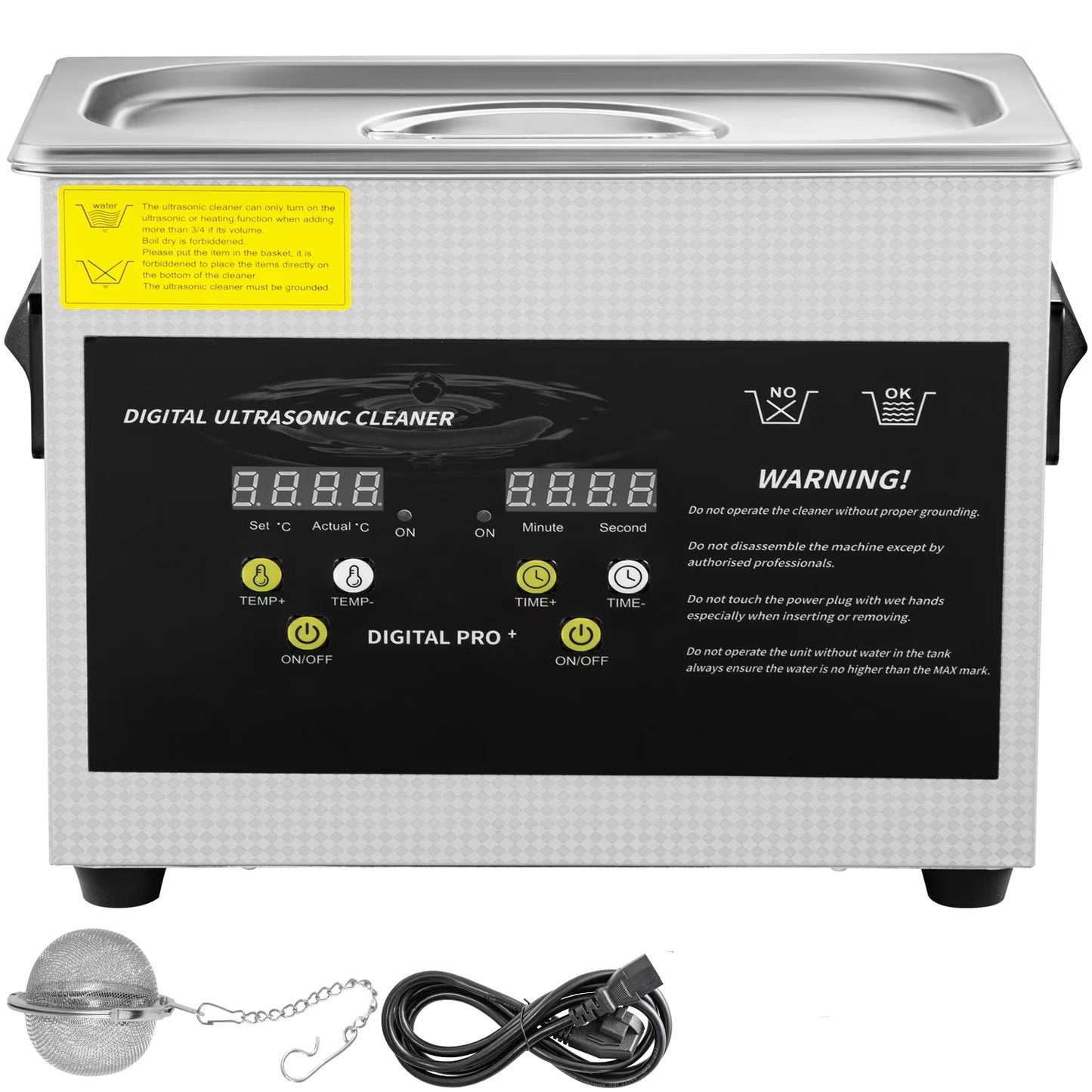 3L Digital Ultrasonic Cleaning Machine Heater Timer 200W 40Khz Powerful Jewelry Eyeglasses Cleaning Machine