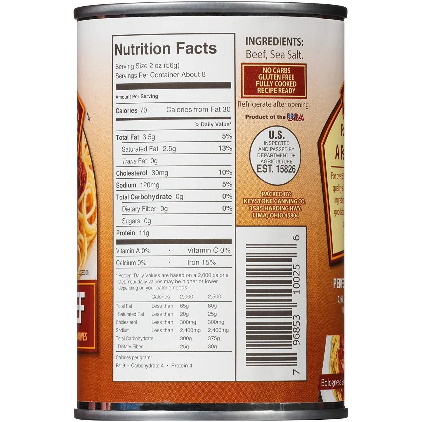 Fully Cooked Ground Beef, 14 Oz, 12 Pack - Ready for Camping, Hiking, Backpacking