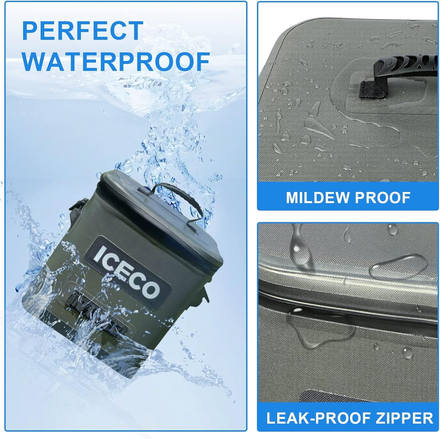 Soft Sided Cooler Bag, Insulated Leak Proof Soft Cooler Bag Portable with Shoulder Strap Bottle Opener for Camping Travel Beach Fishing Boating