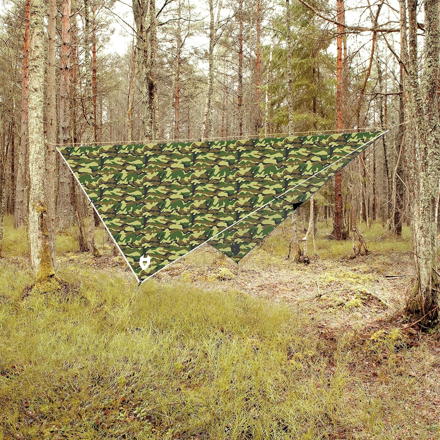 Rain Fly 10X10 Lightweight Survival Camping Tarp; 100% Waterproof; Makes a Great Backpacking Tarp or Hammock Shelter; Comes in Multiple Colors, Survival Bracelet Included; Camo
