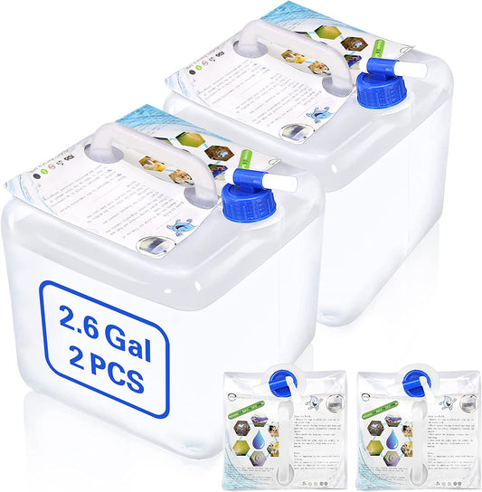 Camping Water Storage Containers - BPA Free Water Container for Outdoors Hiking Collapsible Water Jug with Spigot Emergency Water Storage for Survival Kits 2.6/5.3 Gallon