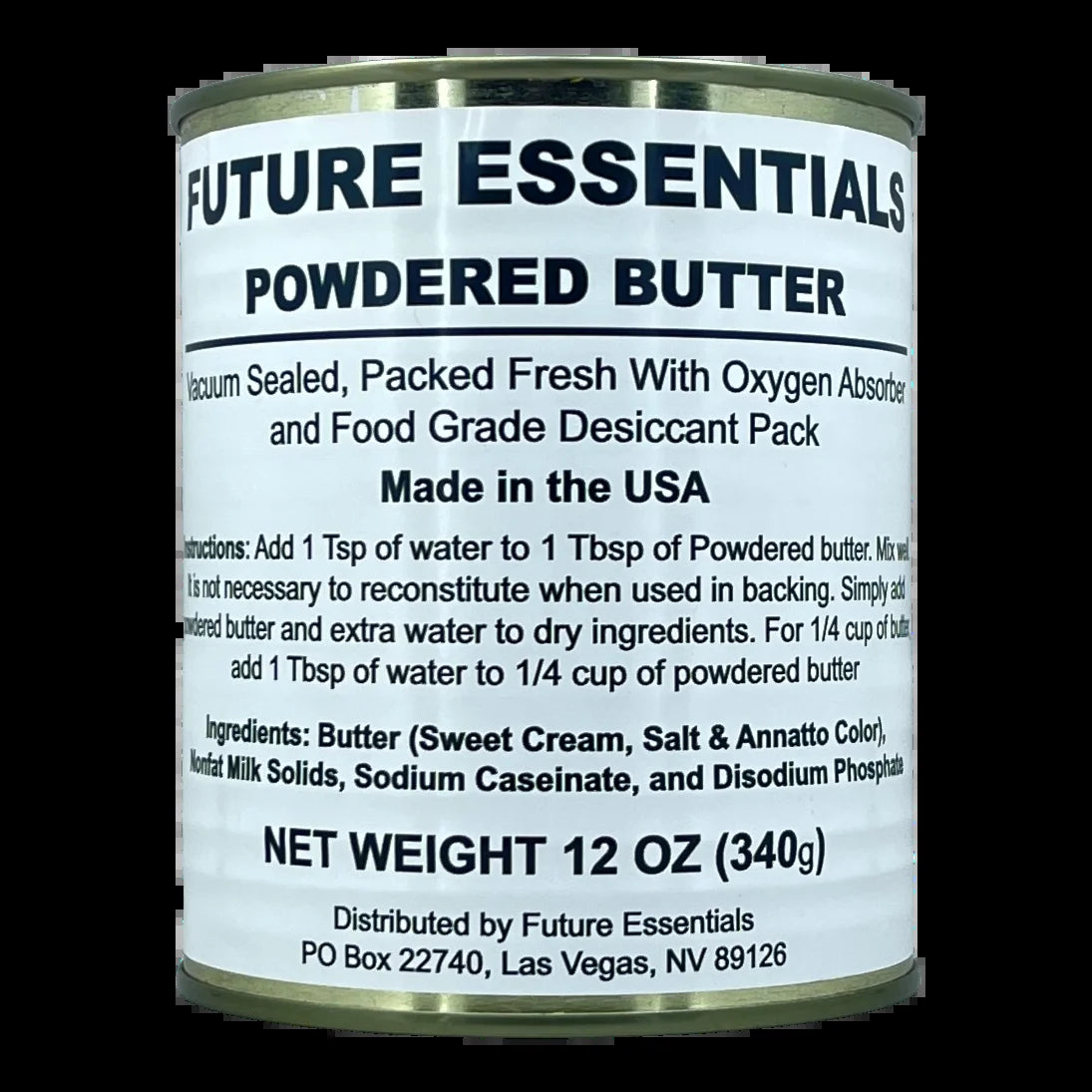 Canned Powdered Butter Emergency Survival Food for Camping and Backpacking #2.5 / 17 Servings/ Can- 12 Cans