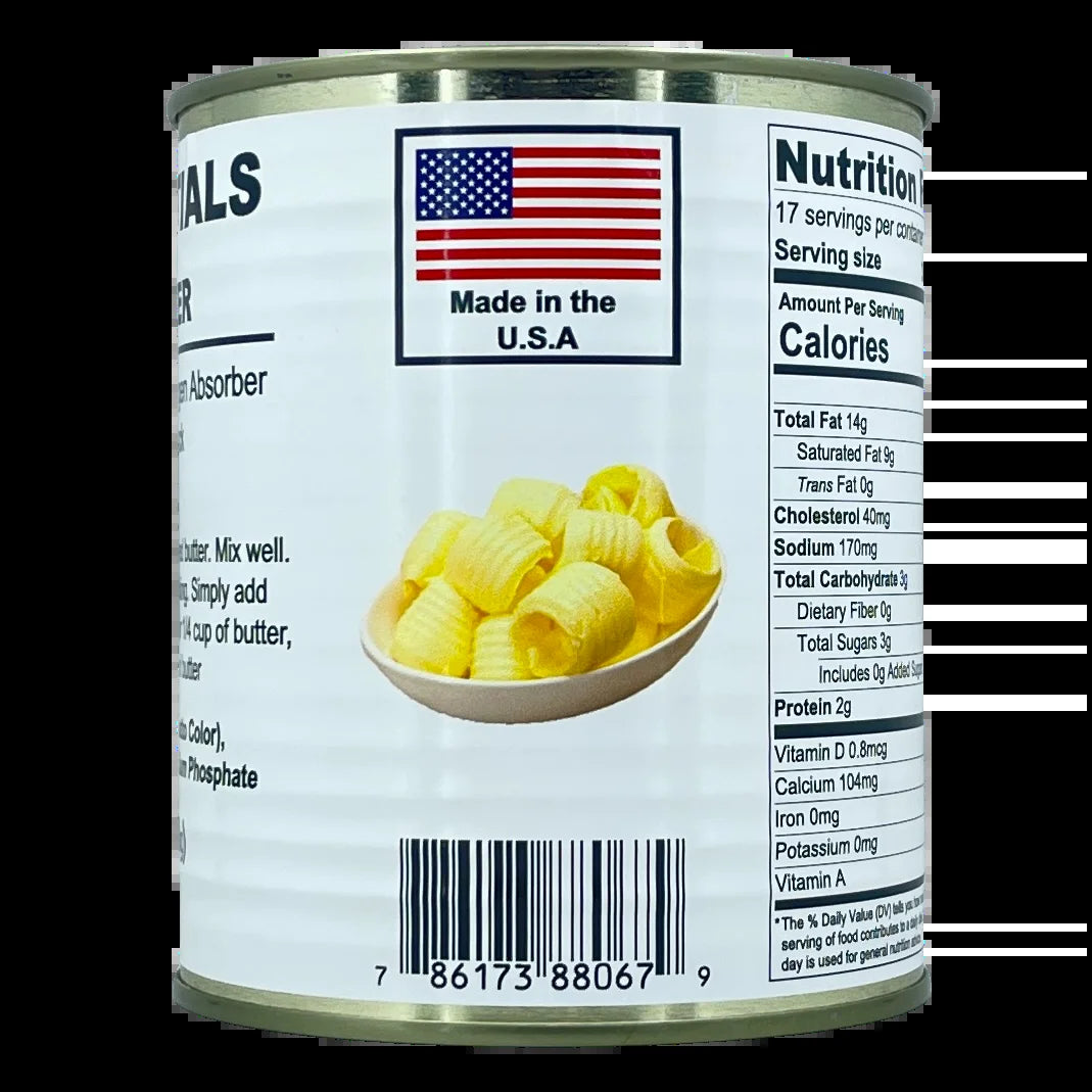 Canned Powdered Butter Emergency Survival Food for Camping and Backpacking #2.5 / 17 Servings/ Can- 12 Cans