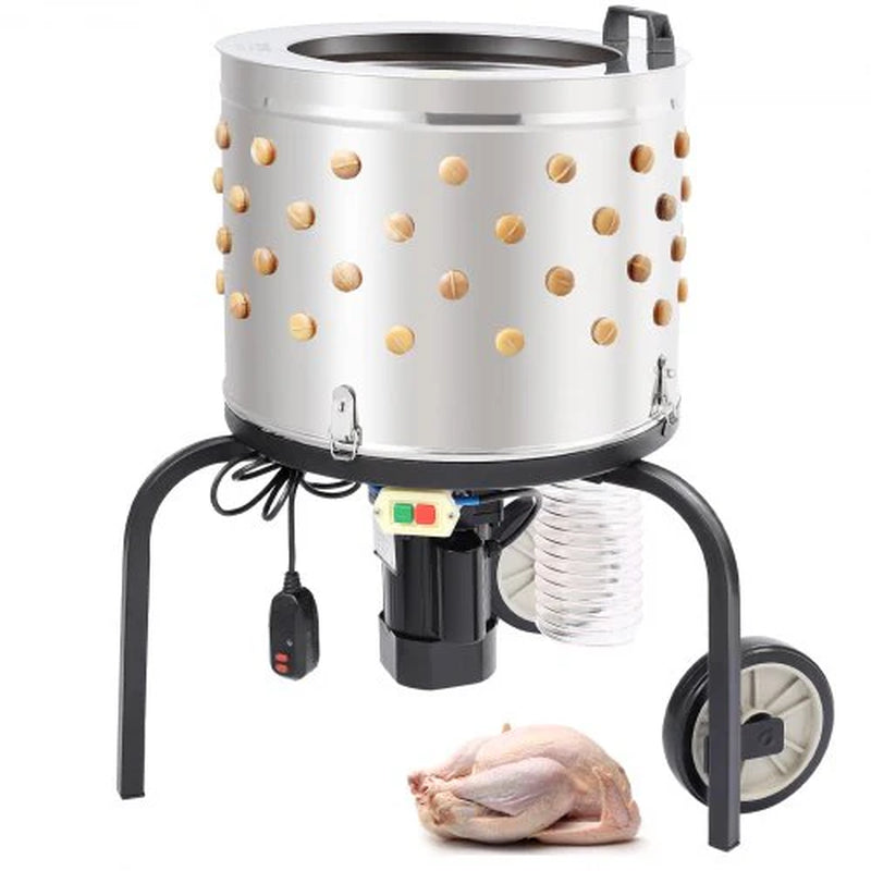 VEVOR Chicken Plucker Machine, Feather Plucker with 20-Inch Stainless Steel Drum, Defeathering Equipment with 108 Soft Fingers, Simple Debris Collection, 500W High Power Poultry Plucking