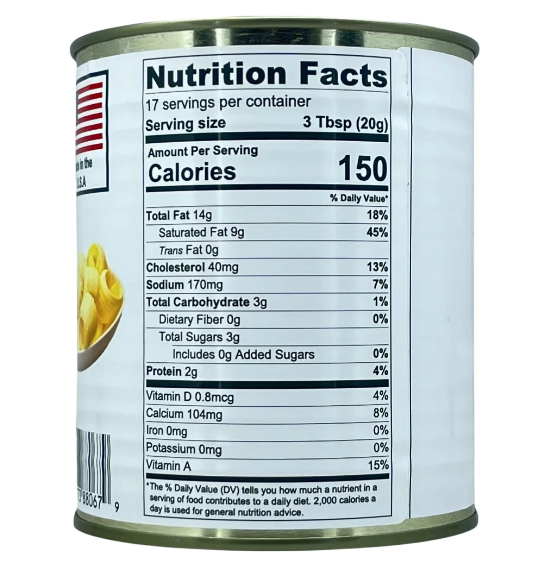 Powdered Butter 8 Oz per Can Freeze Dried Food, Long Term Storage Food, Best for Camping and Hiking, Emergency Storage Food Case of 12 #2.5 Size Cans