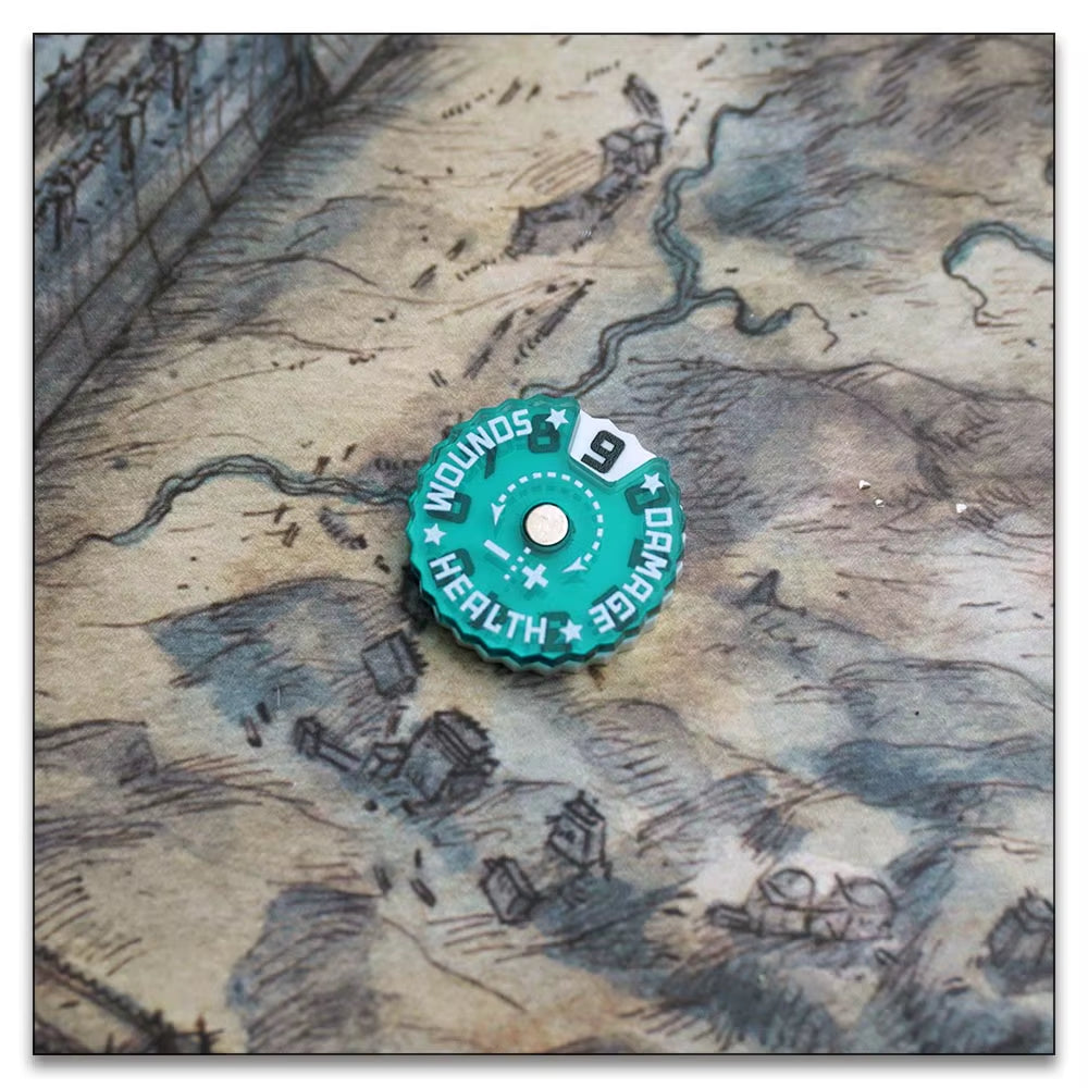 Game Health Tracker, 25Mm Wounds Counter for Tabletop War Games 0-9