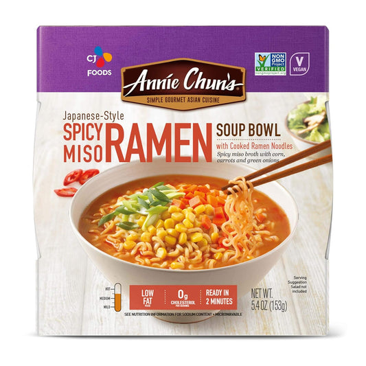 Japanese Style Spicy Miso Ramen Soup Bowl, Non GMO, 5.4 Ounces (Pack of 6)