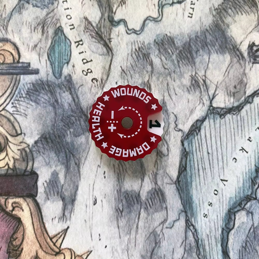 Game Health Tracker, 25Mm Wounds Counter for Tabletop War Games 0-9