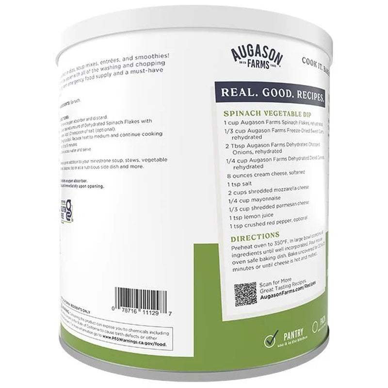 (2 Pack)  Dehydrated Spinach Flakes 8 Oz No.10 Can