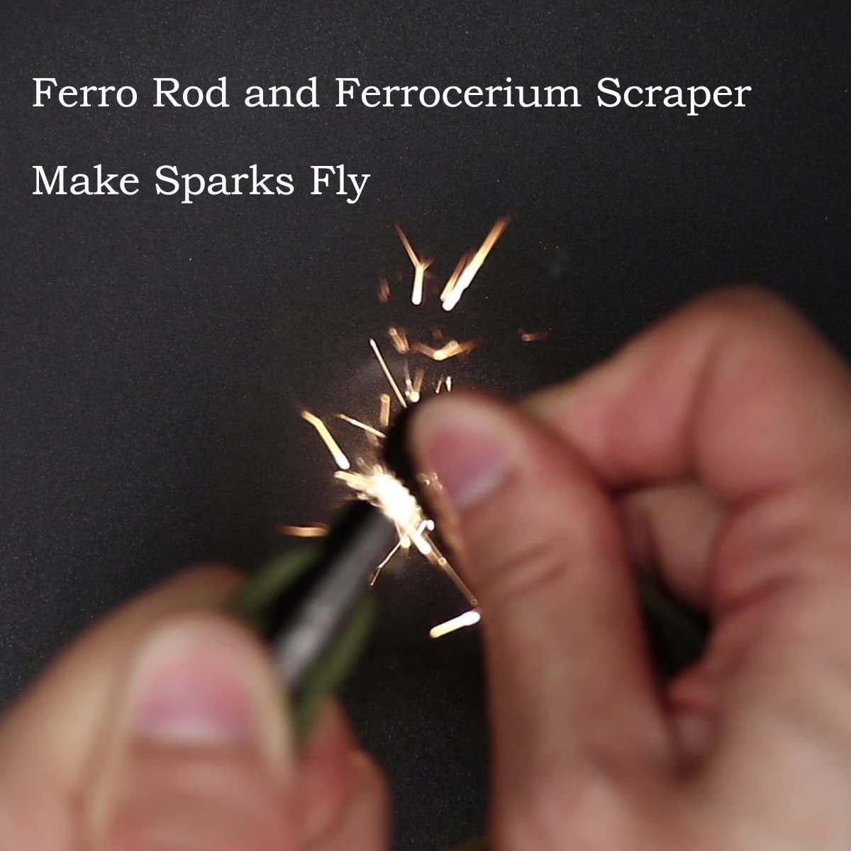 Fire Starter Necklace, Survival Paracord Necklace with Flint and Steel, Bushcraft Necklace for Camping, Hiking and Backpacking