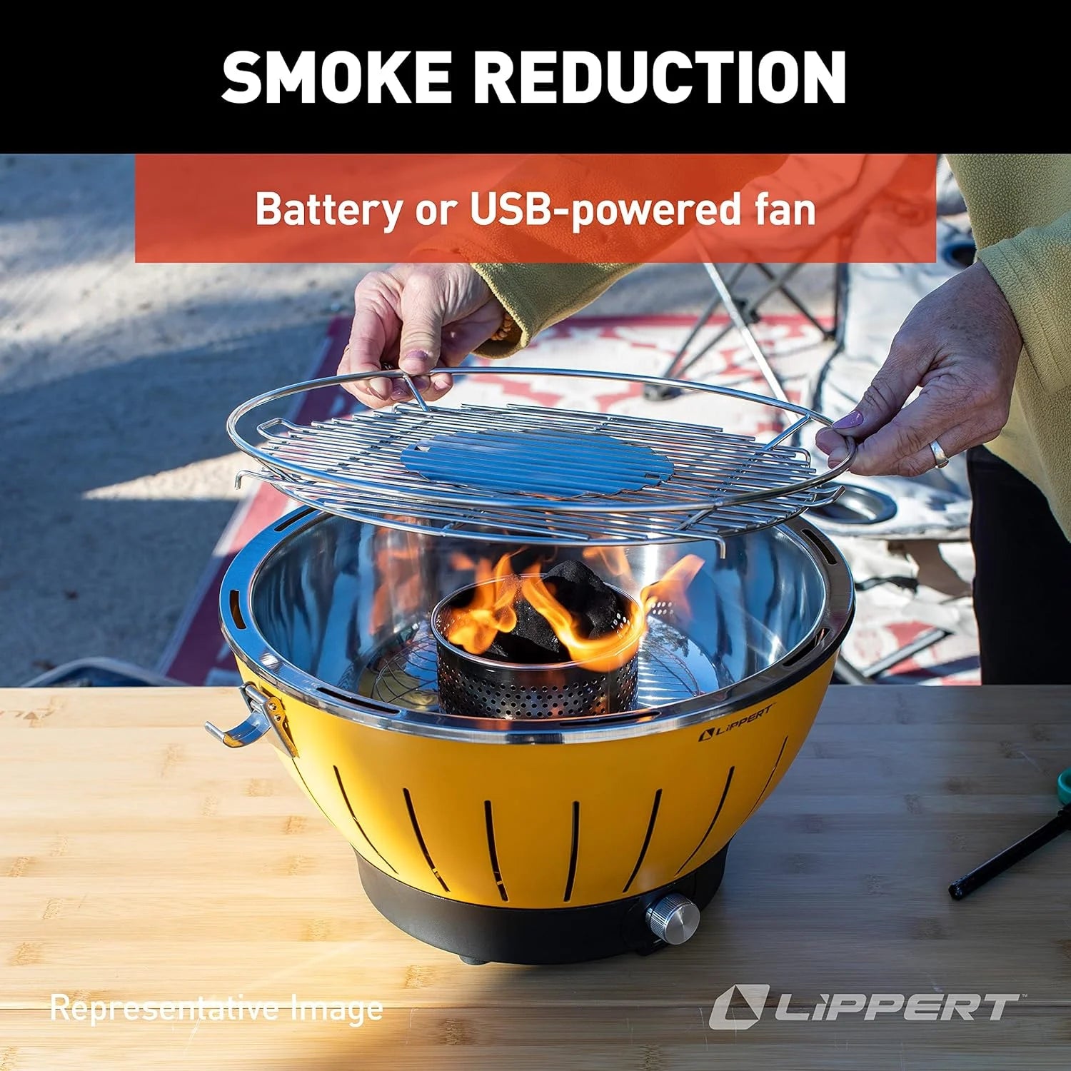 Components Odyssey 22” Charcoal Portable Grill, Lightweight and Durable Design