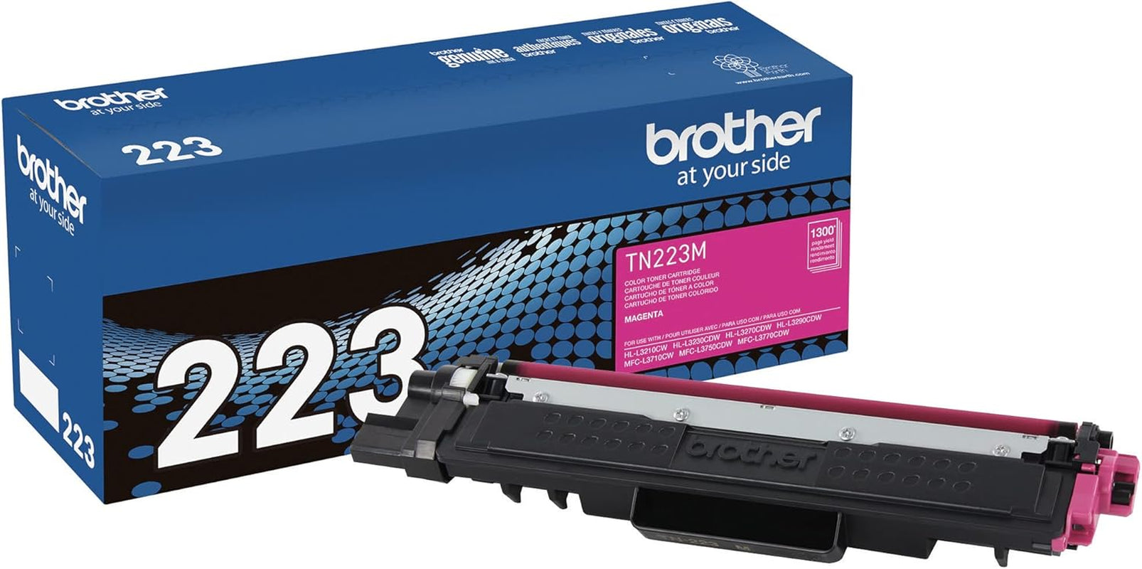 Genuine TN223M Standard Yield Magenta Toner Cartridge (TN223 Series) (For Use with HL-3210CW, HL-3270CDW, HL-3230CDN, MFC-L3770CDW, MFC-L3750CDW Printers
