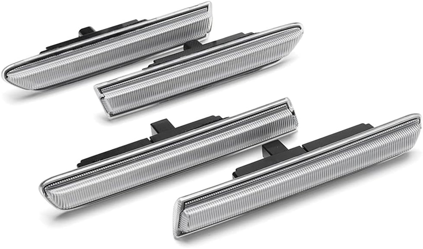 Front/Rear LED Side Marker Lights for 2004 2005 2006 2007 2008 Ac-Ura TL Clear Lens Left Right White LED Sidemarker Turn Signal Light Lamps Parking Light