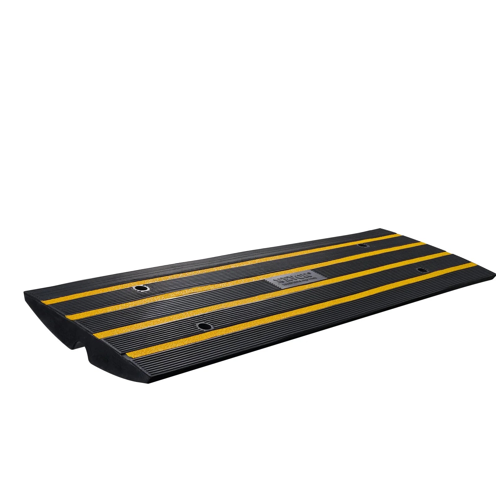VEVOR Rubber Curb Ramp for Driveway 1 Pack, 15T Heavy Duty Sidewalk Curb Ramp, 2.6 Rise Height Cable Cover Curbside Bridge Ramp for Garage for Low Cars, Wheelchairs