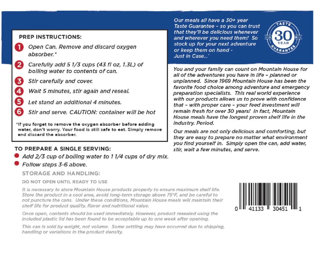 (6 Cans)  Breakfast Skillet #10 Can Emergency Long Storage Food for Camping, Hiking & Backpacking ✅