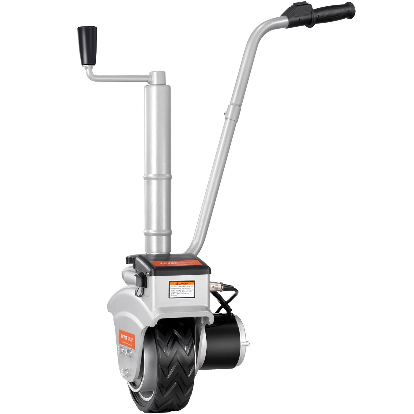 VEVOR Electric Trailer Dolly, 5000Lbs Towing Capacity, 350W 12V Trailer Jockey Wheel with 22 Ft/Min Moving Speed, 12''-24.8'' Adjustable Clamp Height & 8'' Rubber Tire, for Moving Trailer Caravan Boat