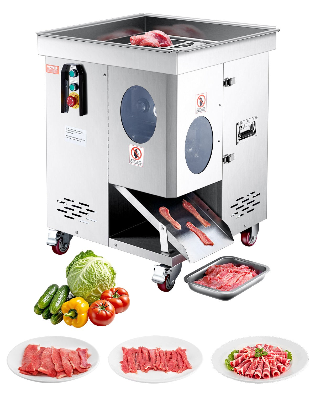 VEVOR Meat Cutter Machine 1100W Commercial Cutter Meat Slicer for Kitchen