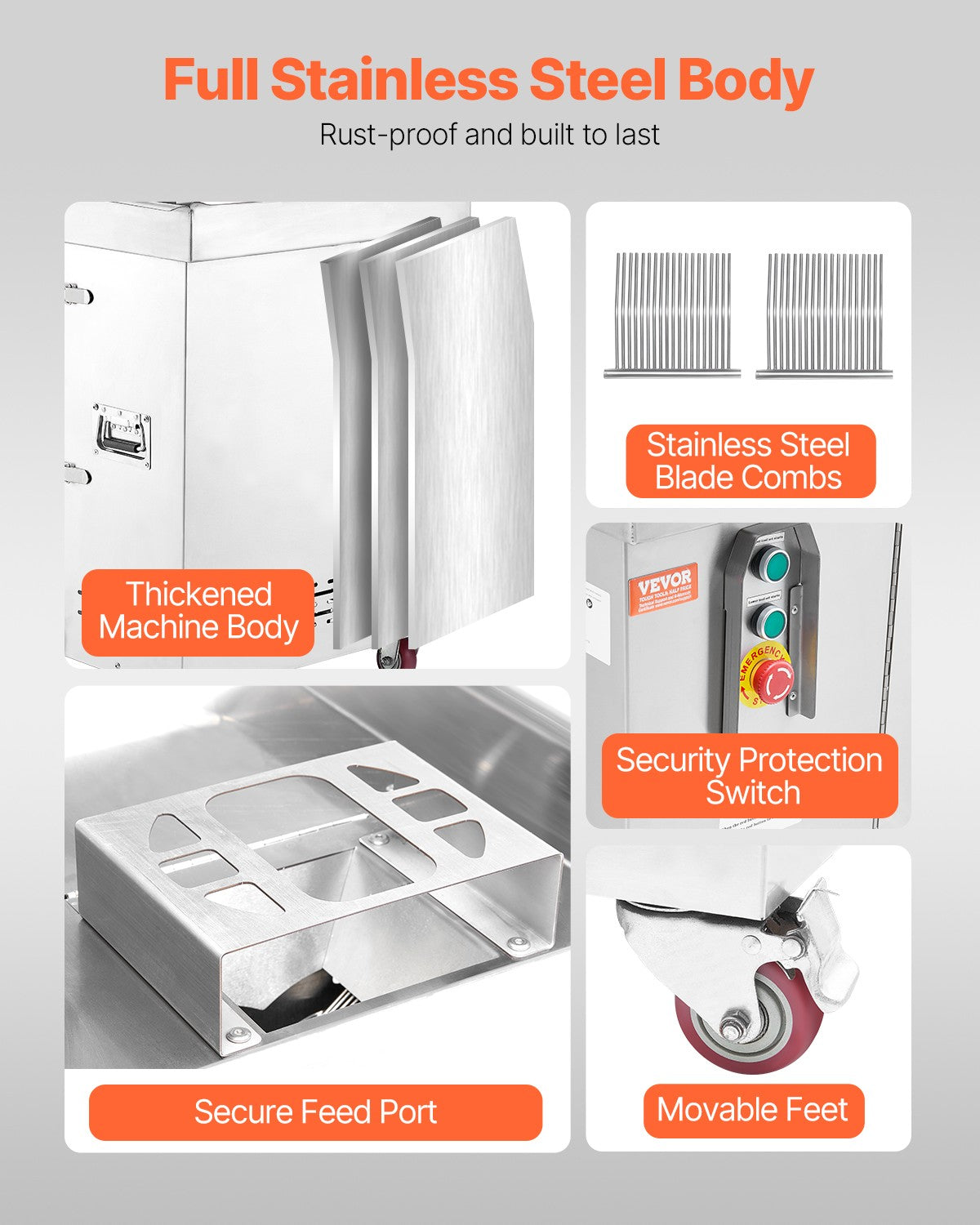 VEVOR Meat Cutter Machine 1100W Commercial Cutter Meat Slicer for Kitchen