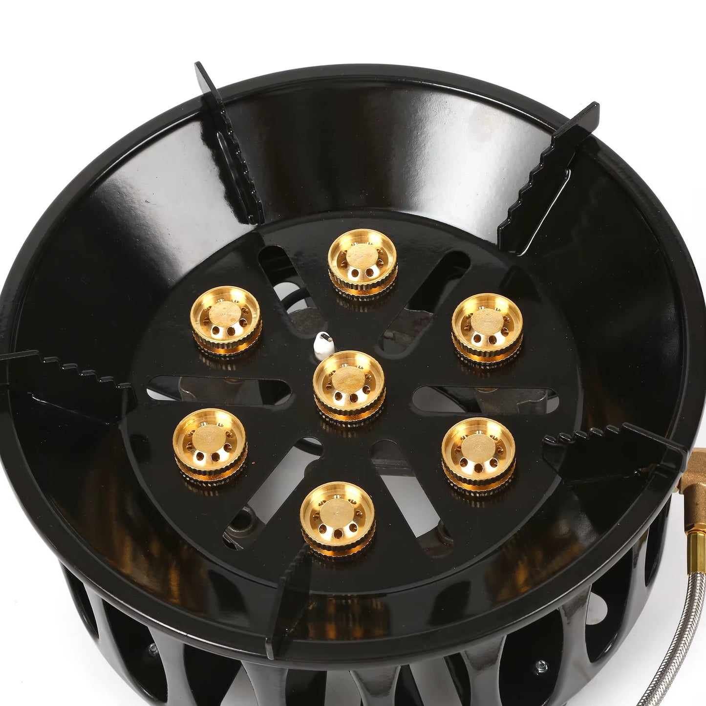 Outdoor Hiking Gas Stove 21000W 7-Core Strong Fire Power Camping Picnic BBQ Burner Portable Windproof Electronic Ignition Stoves