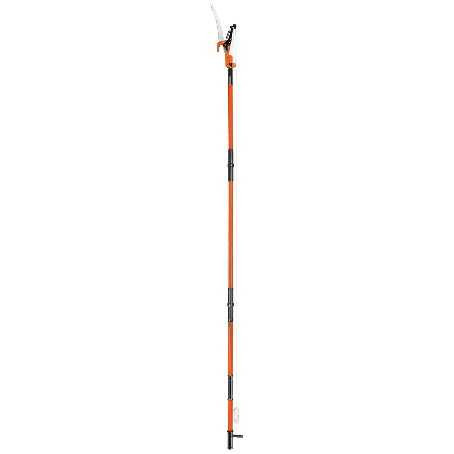 VEVOR Manual Pole Saw, 7.3-27 Ft Extendable Tree Pruner, Sharp Steel Blade and Scissors High Branches Trimming, Branch Trimmer with Lightweight 8 Fiberglass Handles, for Pruning Palms and Shrubs